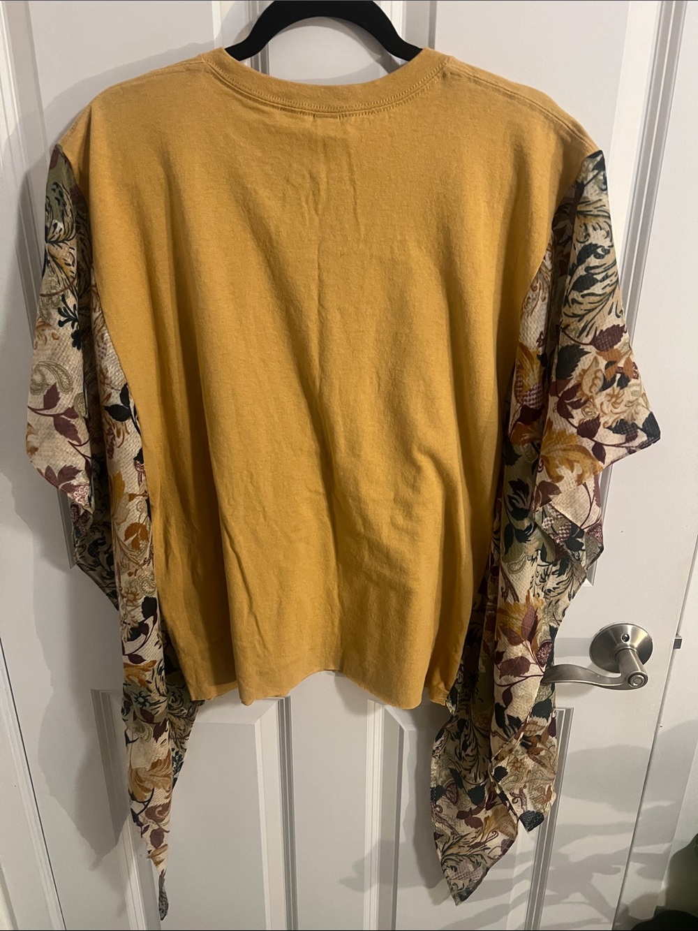 Try That in a Small Town Yellow Graphic Tee Up Cycled with Kimono Sleeves - Picture 6 of 6